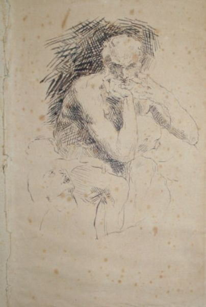 Study Of A Seated Male Nude By Jean Baptiste Carpeaux After Artist At