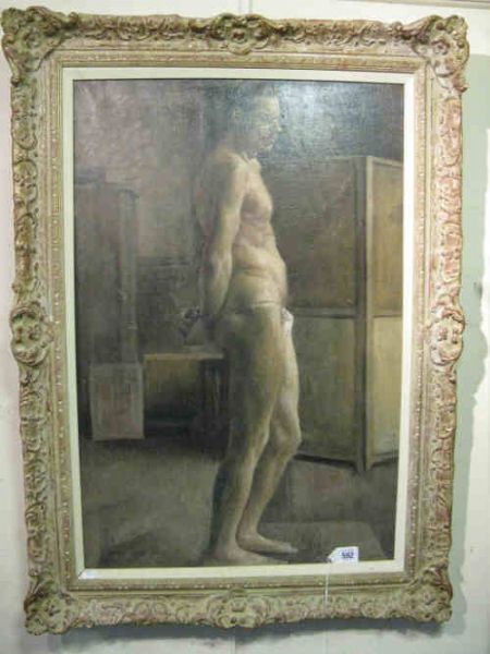 Male Nude With Hands Clasped Behind His Back By Harold Knight Artist At