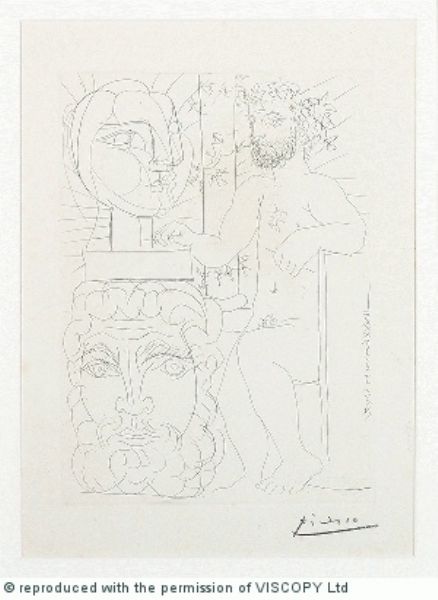 Sculpteur et Deux Tetes Sculptees (Plate 48 of the Suite Vollard) 1933 ...