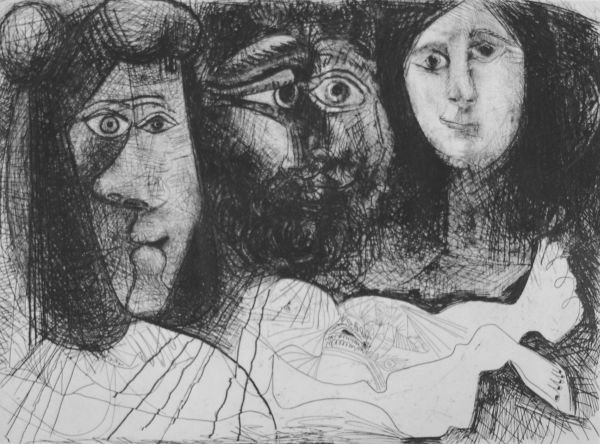 Autoportrait, avec deux femmes, 1972 by Pablo Ruiz Picasso artist at ...