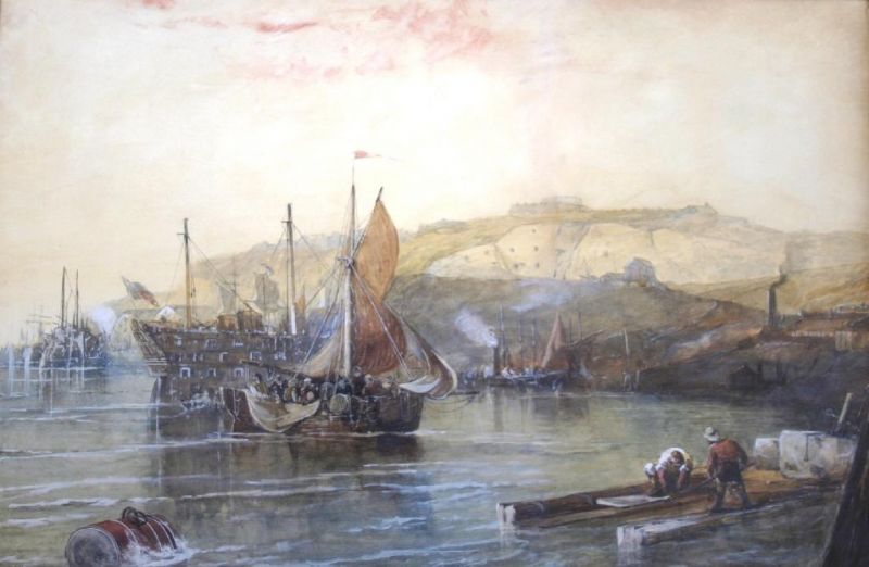 VESSELS ON THE MEDWAY, PROBABLY NEAR FORT PITT, CHATHAM; SHEERNESS by