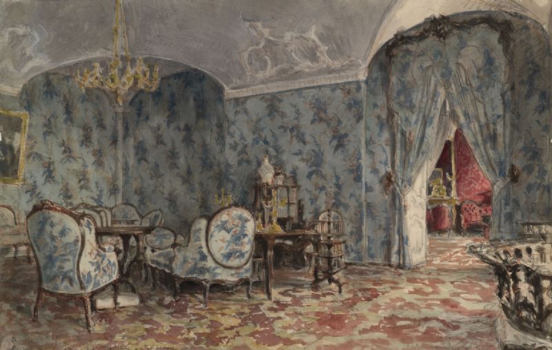 Boudoir de L'Imperatrice Marie Alexandrovna at Gatchino by Alexander ...