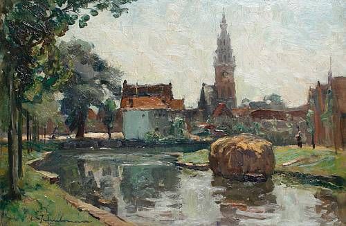 The harbour of Edam in summer by David Schulman artist at Bonhams ...