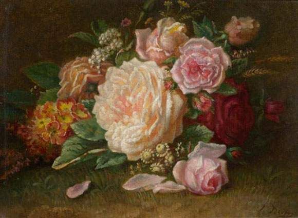 Floral still life by Jean Baptiste Robie artist at Koller Auktionen AG ...