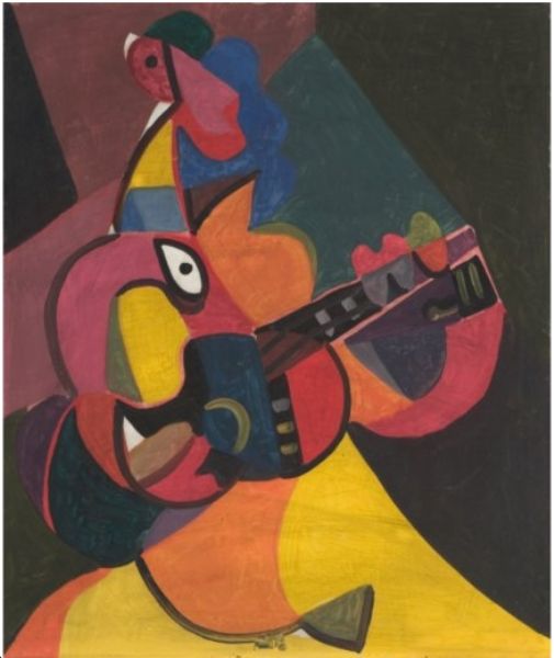 Figur Med Gitar, 1951 By Jakob Weidemann Artist At Blomqvist Auction 