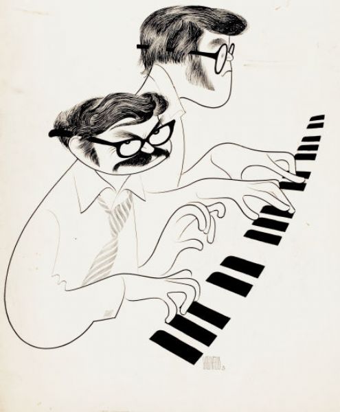 Art Ferrante and Lou Teicher caricature by Albert Hirschfeld artist at ...