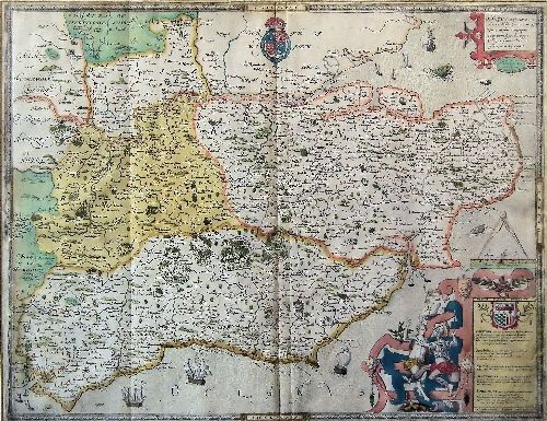 Map Of South East England Showing Kent Surrey Sussex Middlesex And