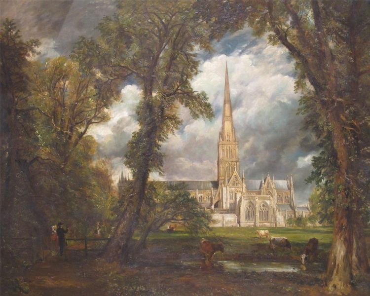 Salisbury Cathedral from the Bishop's Grounds by John Constable (after ...