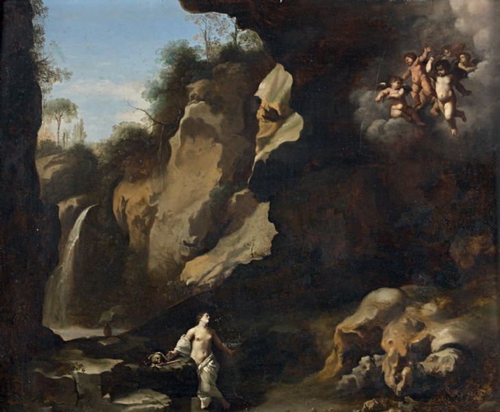 Marie Madeleine Dans Une Grotte Cuivre (restaurations) By Jan Van 