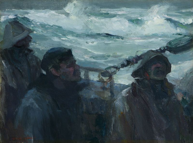 ''Storm'', three fishermen braving the high seas by Armin Carl Hansen ...