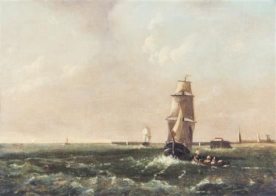 Ship Scene by William Clarkson Stanfield (attributed To) artist at ...