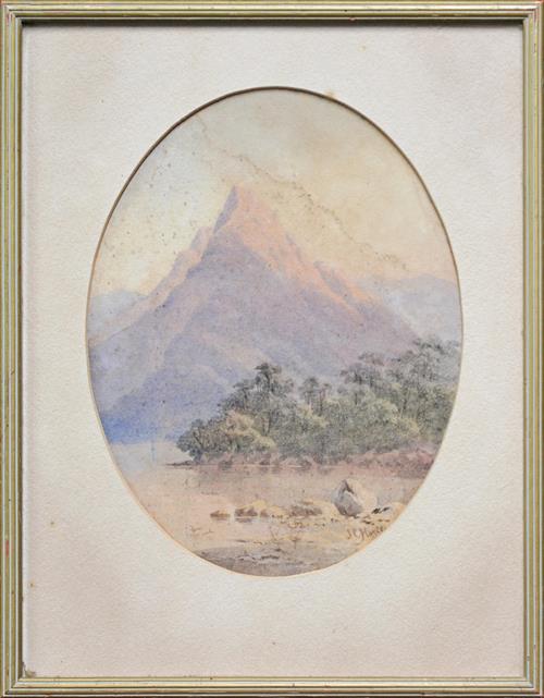 Mitre Peak, Milford Sound, New Zealand by John Barr Clarke Hoyte artist ...