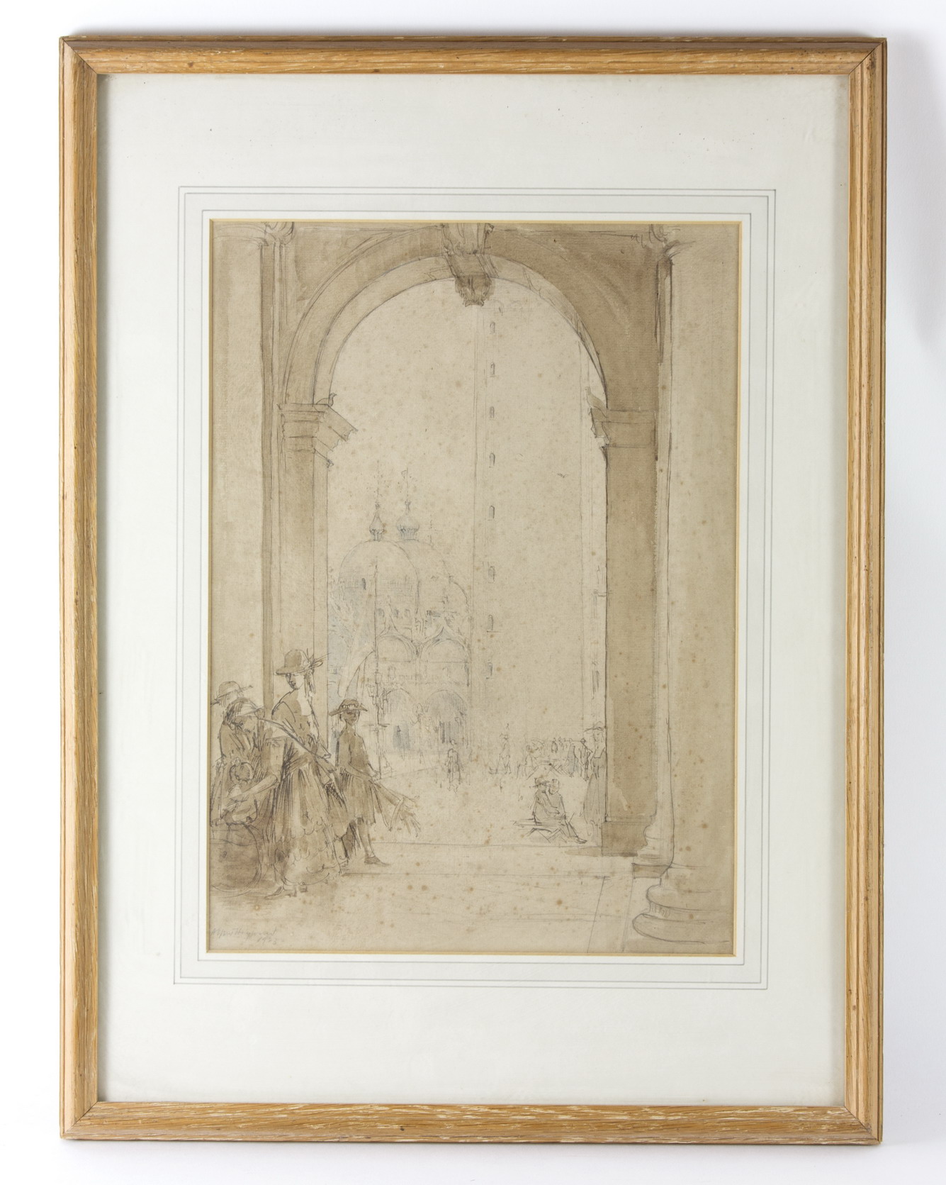 The Doges Palace, St Marks with figures in an arch by Arthur Haywood