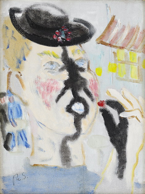 Kvinna i svart hatt
