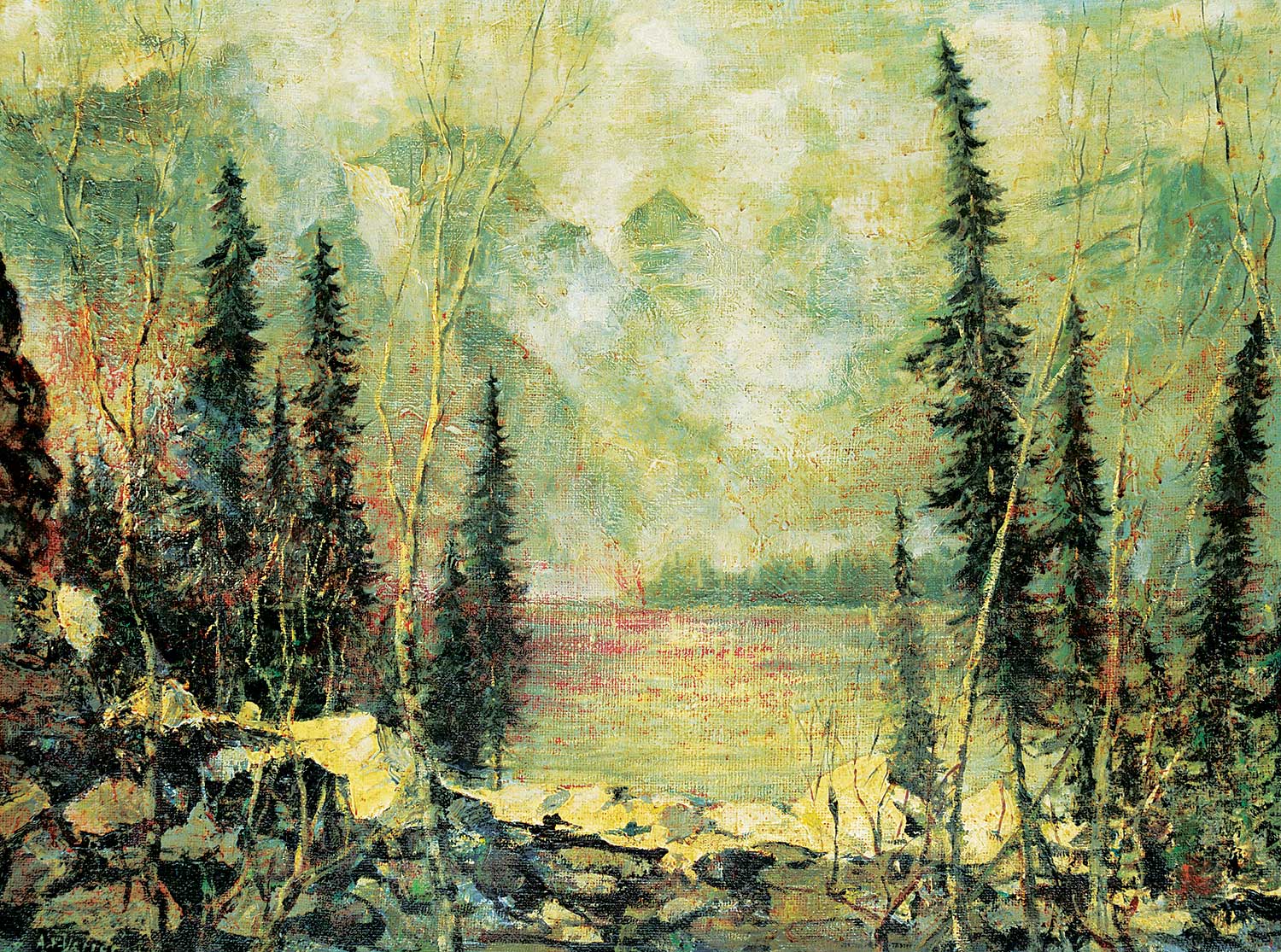 Moraine Lake, Valley of the Ten Peaks by Armand Frederick Vallee artist ...