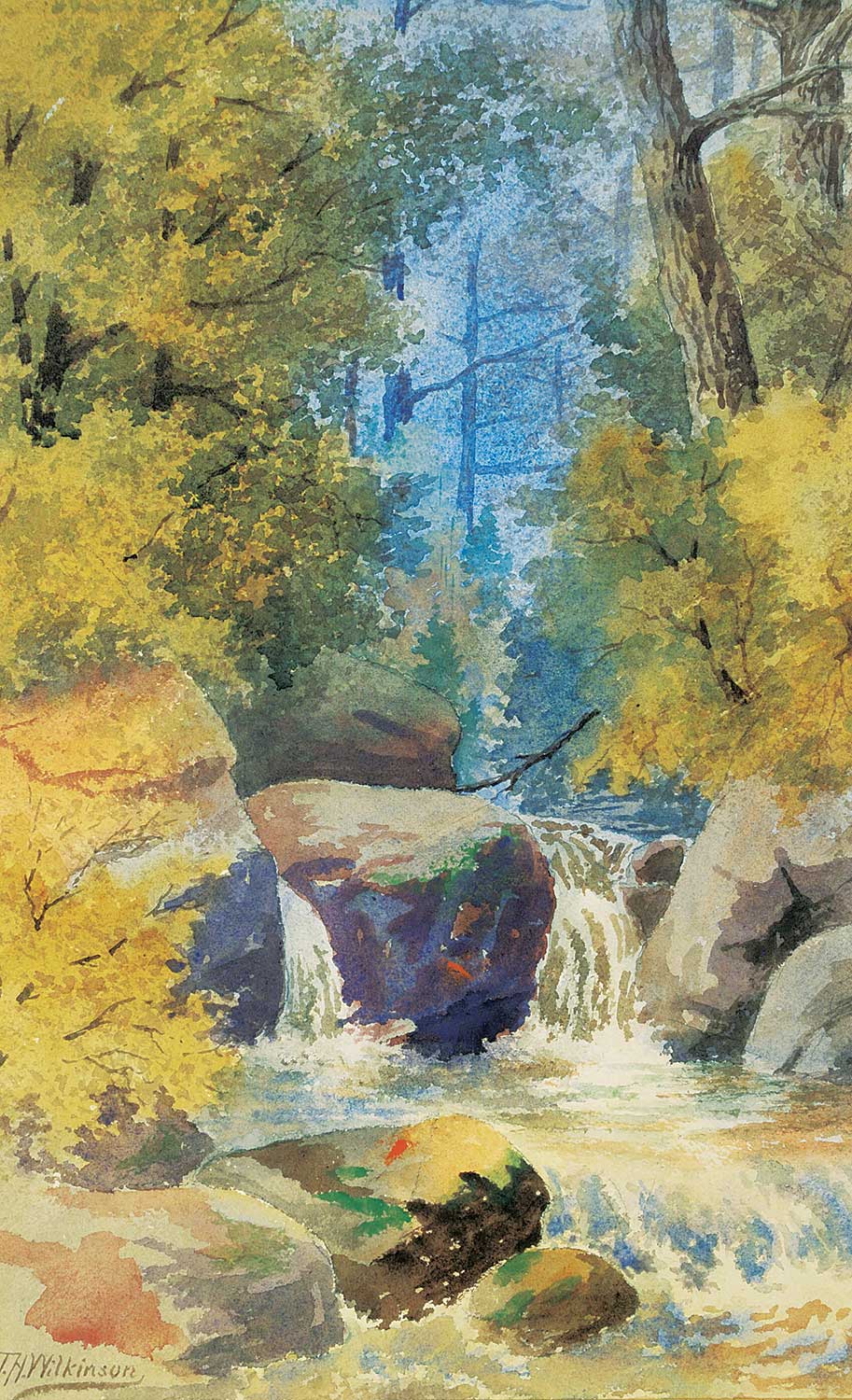 Stream in Forest by Thomas Harrison Wilkinson artist at LEVIS FINE ART