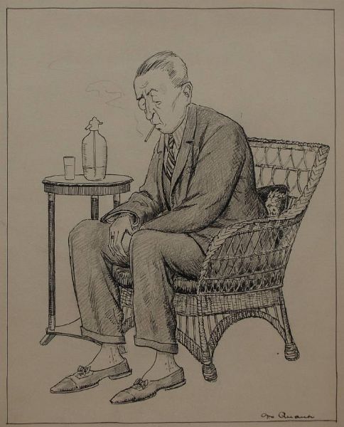 sitzender-herr-im-korbstuhl-mit-einem-glas-wasser