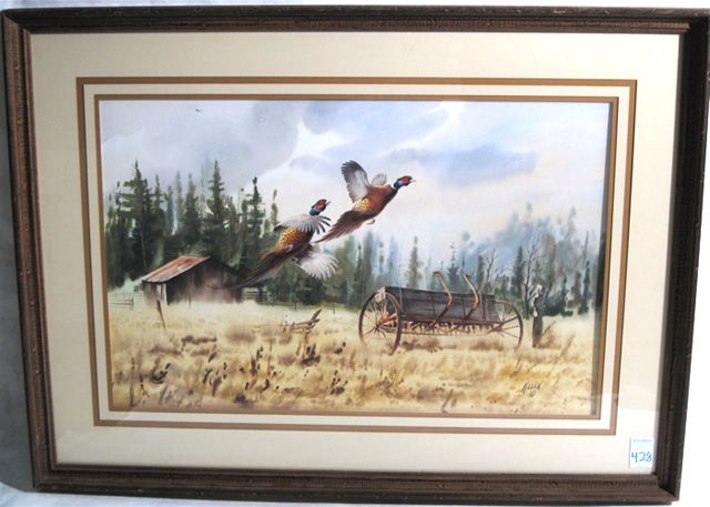 Watercolor painting signed by Jim Killen “The Drag Saw” shops