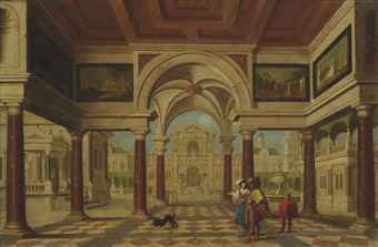 an-architectural-capriccio-with-an-elegant-couple-before-a-courtyard