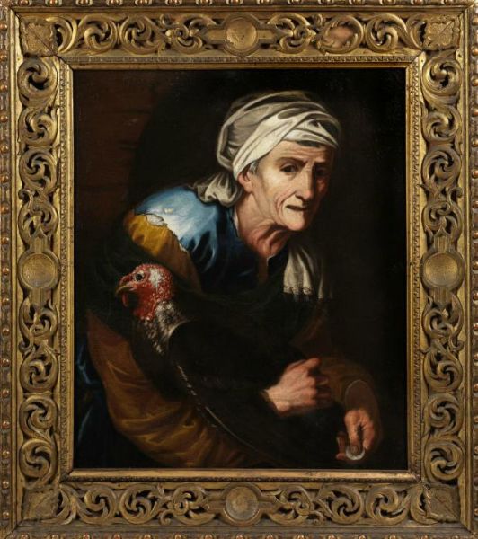 alte-frau-beim-kauf-eines-truthahn