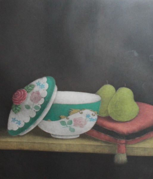 Bugle and Cup; Goldfish and Orange; Strawberries, Apple and