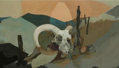 study-of-a-ram-s-skull-with-barbed-wire