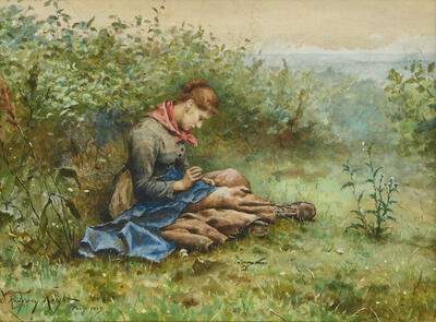 study-of-a-woman-sewing